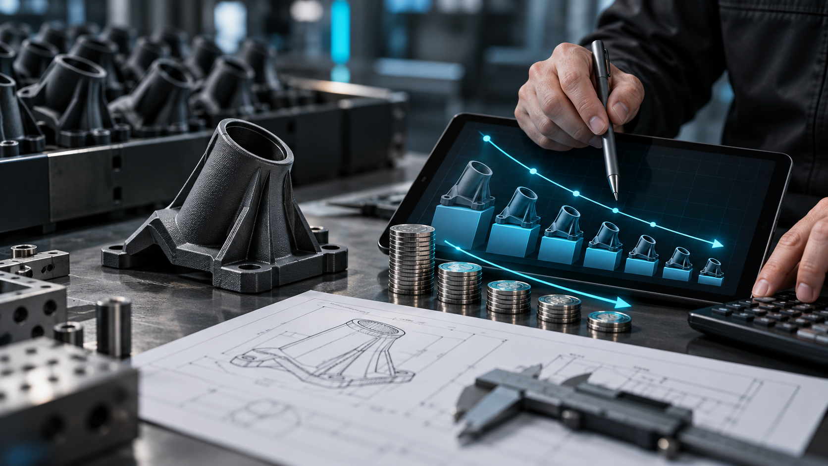 Riduzione del costo unitario con l'aumento delle quantità